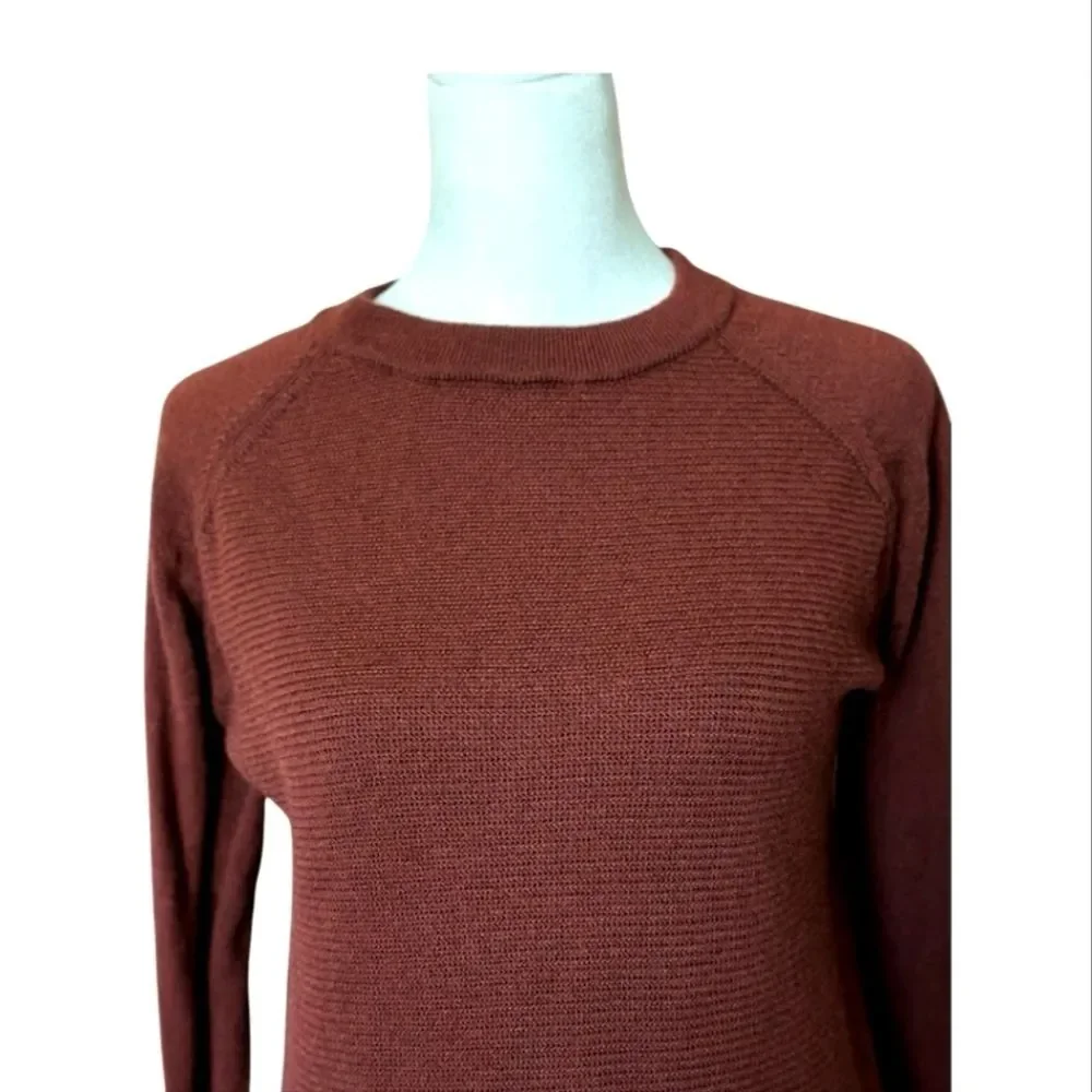 Lululemon Merino Wool Crewneck Pullover Knit Savannah Sweater Maroon Size 8
